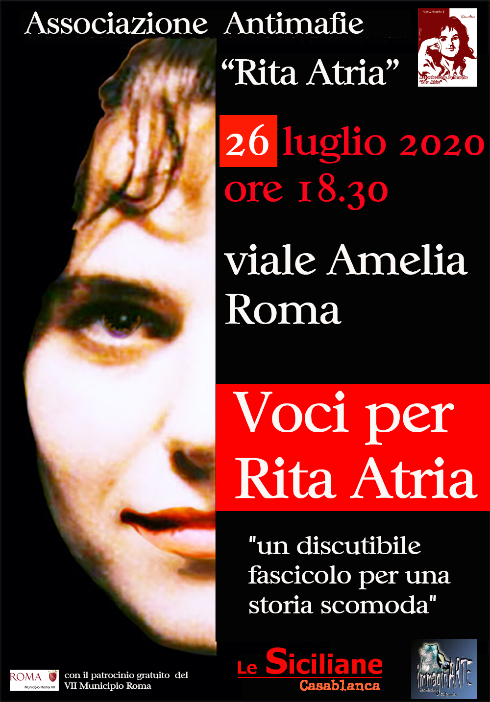 Memoria Rita Atria Roma 26 luglio 2020
