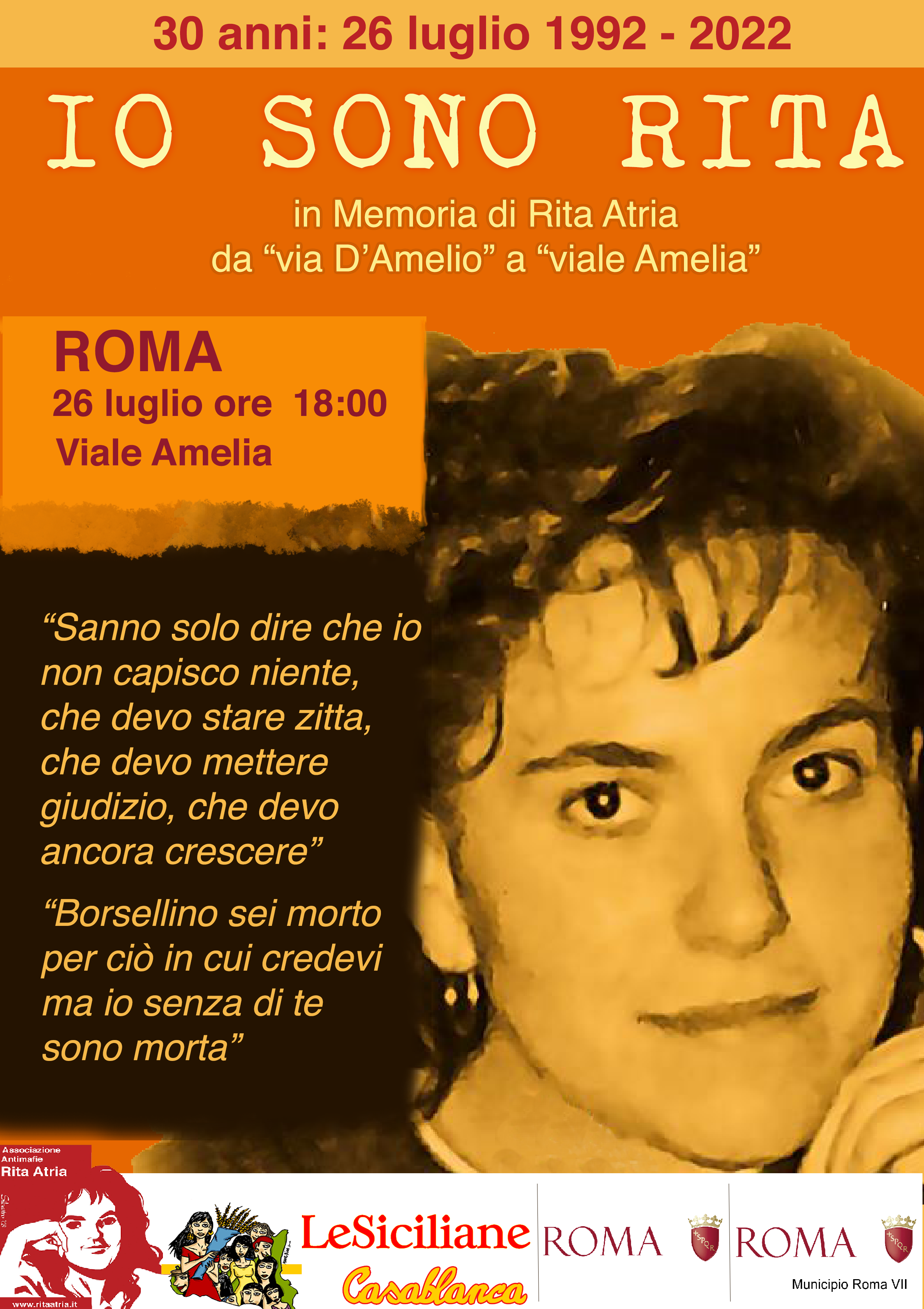 COMUNICATO STAMPA: Eventi per il trentennale morte di Rita Atria